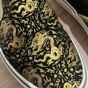 Vans | Shoes | Vans Black And Gold Dragon Slipon Loafers  display picture 2